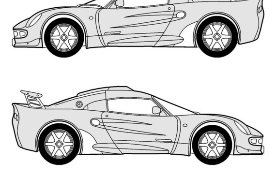 Lotus Exige - drawings (figures) of the car